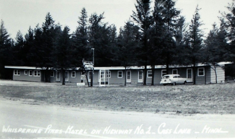 Whispering Pines Motel, Cass Lake Minnesota, 1950's