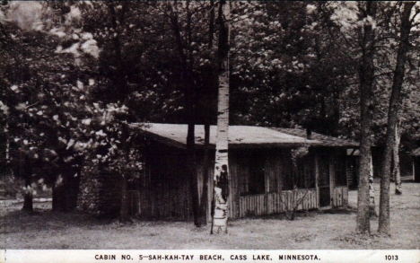 Cabin Number 5, Sah-Kah-Tay Beach, Cass Lake Minnesota, 1948