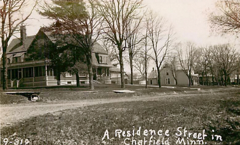 Residence street in Chatfield Minnesota, 1910's