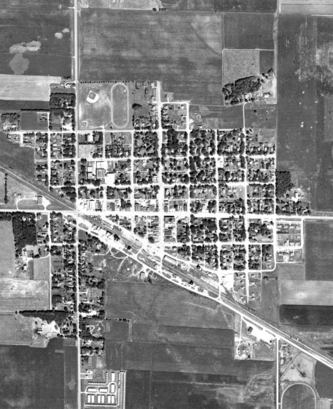 Aerial view, Clarkfield Minnesota, 1955