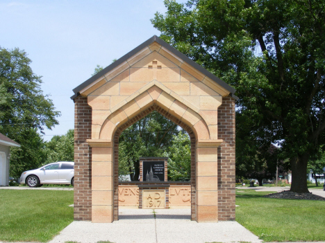 Monument to Faith Evangelical Lutheran Church, destroyed in 1998 tornado, Comfrey Minnesota, 2014