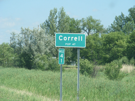 Population sign, Correll Minnesota, 2014