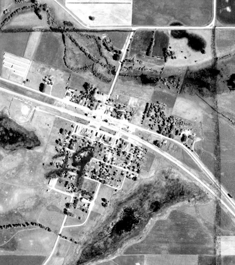 Aerial view, De Graff Minnesota, 1955