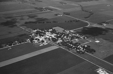 Aerial view, Delavan Minnesota, 1974
