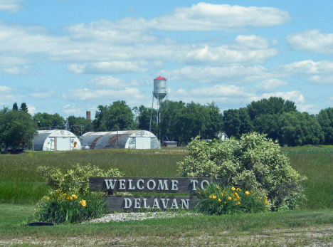 Welcome to Delavan sign, Delavan Minnesota, 2014