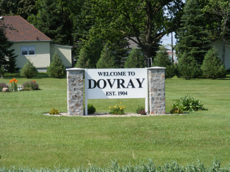 Welcome sign, Dovray Minnesota, 2014