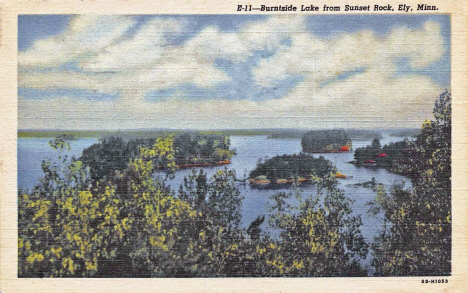 Burntside Lake from Sunset Rock, Ely Minnesota, 1948