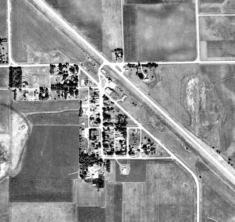 Aerial view, Evan Minnesota, 1955