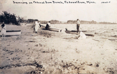 Swimming on Federal Dam Beach, Federal Dam Minnesota, 1910's