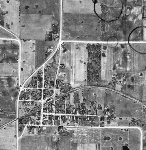 Aerial view of Fountain Minnesota, 1951