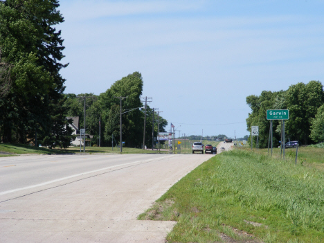 City limits and population sign, Garvin Minnesota, 2014