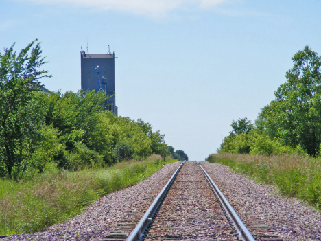 Railroad tracks and elevator, Garvin Minnesota, 2014