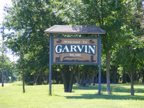 Welcome sign, Garvin Minnesota, 2014