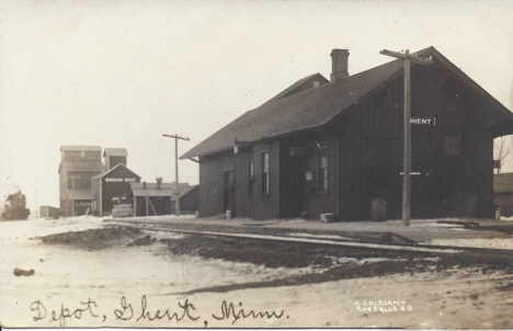 Depot, Ghent Minnesota, 1910's