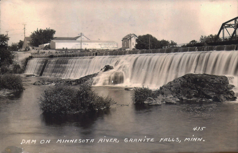 Dam on the Minnesota River, Granite Falls Minnesota, 1945