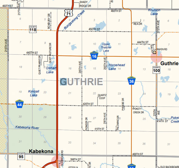 Map of Guthrie Township Minnesota