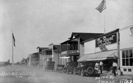 Street scene, Hackensack Minnesota, 1921