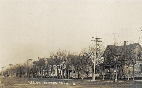 Residential street, Jeffers Minnesota, 1910