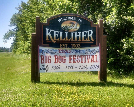 Welcome sign, Kelliher Minnesota, 2015