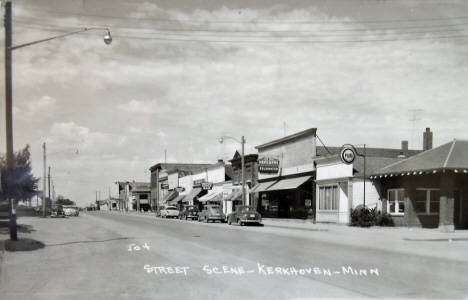 Street scene, Kerkhoven Minnesota, 1957