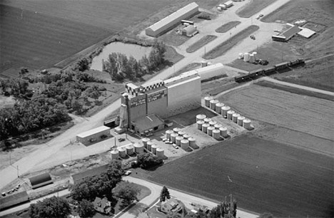 Aerial view, La Salle Farmers Grain Company, La Salle Minnesota, 1969