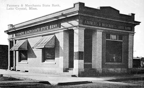 Farmers and Mechanics State Bank, Lake Crystal Minnesota, 1915