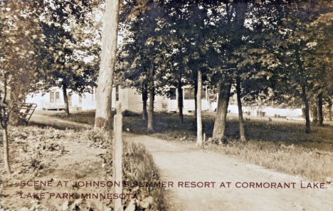 Scene at Johnson's Summer Resort at Cormorant Lake, Lake Park Minnesota, 1914