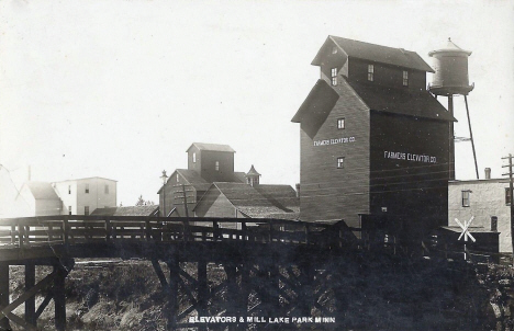 Elevators and Mill, Lake Park Minnesota, 1910