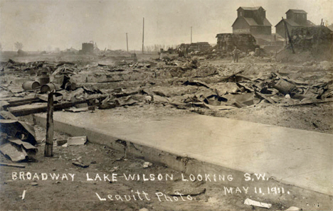 Broadway after fire, Lake Wilson Minnesota, 1911