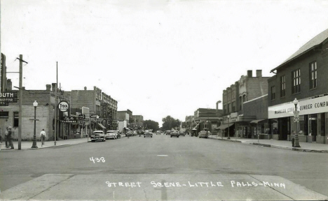 Street scene, Little Falls Minnesota, 1952