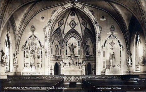 Interior of St. Michael's Church, Madison Minnesota, 1914