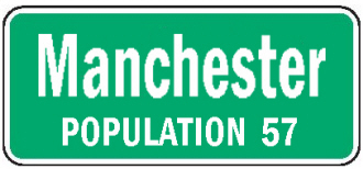 Manchester Minnesota population sign