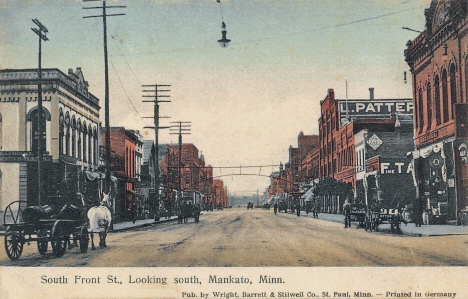 South Front Street looking south, Mankato Minnesota, 1908