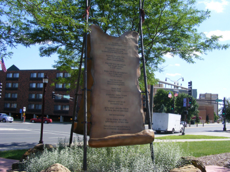 Memorial to the 38 Indians hanged, Reconciliation Park, Mankato Minnesota, 2014