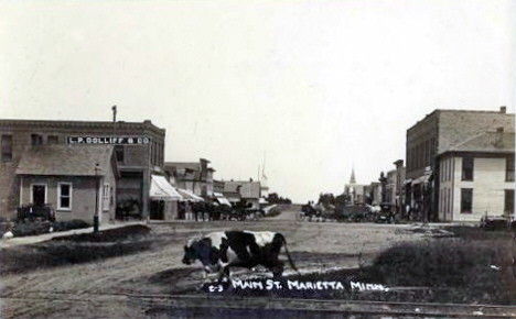 Main Street, Marietta Minnesota, 1908