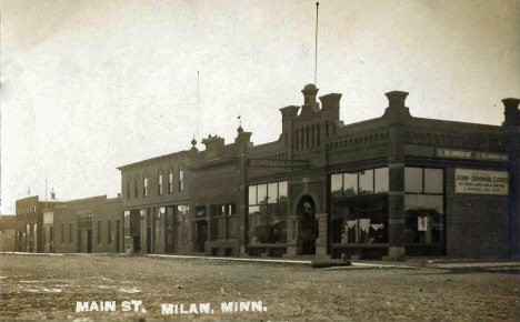 Main Street, Milan Minnesota, 1910's