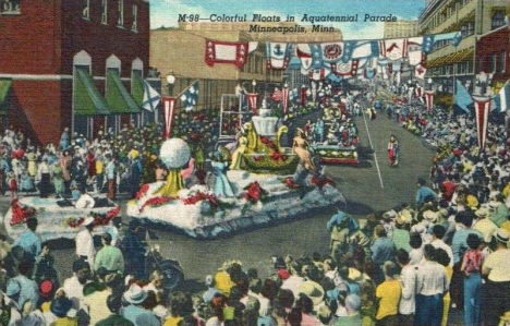 Aquatennial Parade on Nicollet Avenue, Minneapolis Minnesota, 1949