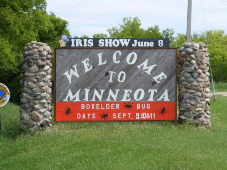 Welcome sign, Minneota Minnesota, 2011