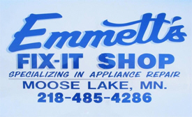Emmett's Fix-It Shop, Moose Lake Minnesota