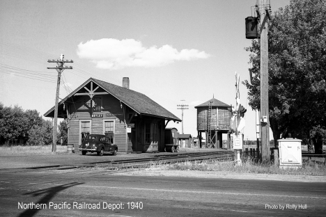 Northern Pacific Railroad Depot, Motley Minnesota, 1940