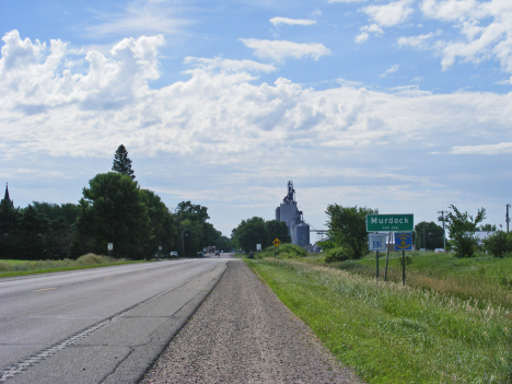 City limits and population sign, Murdock Minnesota, 2014