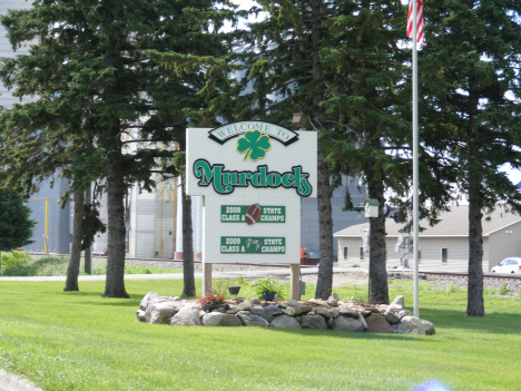 Welcome sign, Murdock Minnesota, 2014