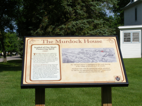 Marker in fromnt of the Samual Murdock House, Murdock Minnesota, 2014