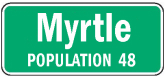 Myrtle Minnesota population sign