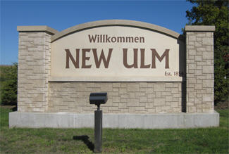 Welcome sign, New Ulm Minnesota