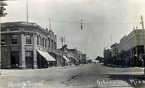 Street scene, Ortonville Minnesota, 1914