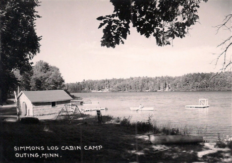 Simmons Log Cabin Camp, Outing Minnesota, 1950's