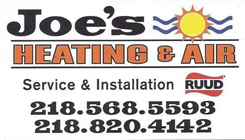 Joe's Heating & Air, Pine River Minnesota
