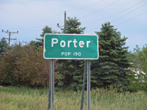 Population sign, Porter Minnesota, 2011