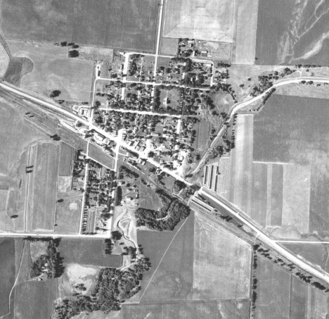 Aerial view, Porter Minnesota, 1955
